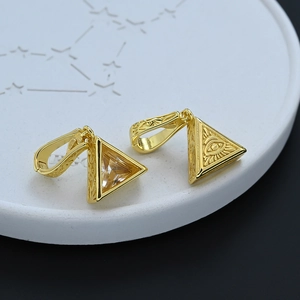 Pendentif Triangle Oeil De La Providence Sans Chaîne Cuivre Zircone Oeil Omniscient Vintage Charme Religieux Pour Femmes Bijoux