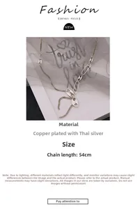 Detail of vintage Thai silver style tassel necklace with mixed links and oval metal plates