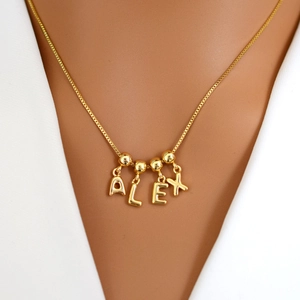 Vergoldeter Kupfer Buchstaben Anhänger Halskette Personalisierte DIY Initialen Anhänger Mit Box Kette Damen Schmuck