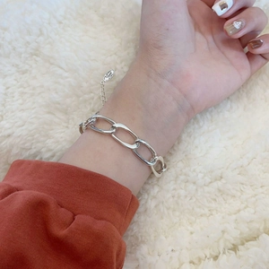 925 Sterlingsilber Gliederkette Armband Für Damen Herren Minimalistisch Unregelmäßig Geometrisch Hip Hop Retro Silber Schmuck Geschenk