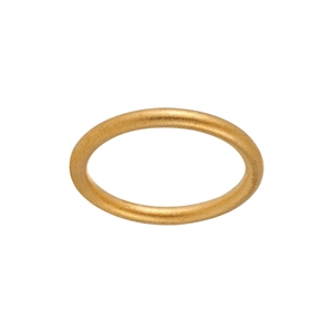 Minimalistische 2mm matte roestvrijstalen ring met een massieve gouden afwerking
