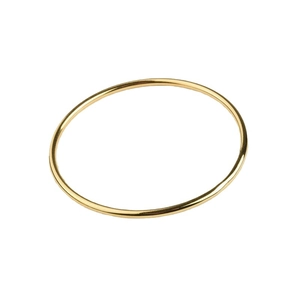Minimalist geometric 24K gold plated titanium steel round bangle with polished finish
