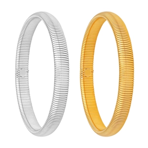 Elegant gold and silver snake bone elastic tubogas bracelets in high-quality stainless steel