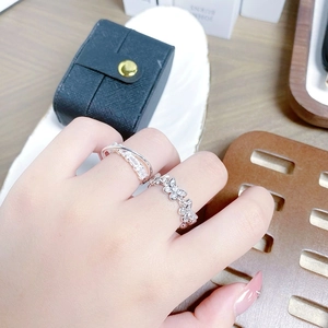 Exquisite silver butterfly open rings set with colorful cubic zirconia for women