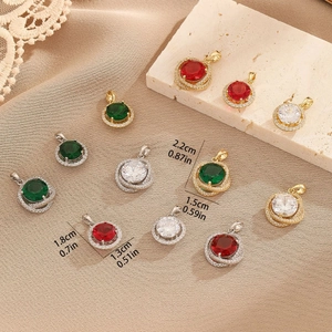 Elegant four-prong crystal pendant in assorted colors with gold and silver settings
