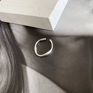 Minimalistischer 925 Sterling Silber Offener Ring Für Damen Unregelmäßige Welle Geometrisch Verstellbarer Fingerring Schmuck