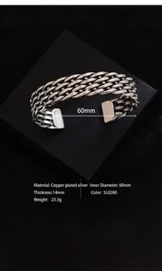 Detailed macro view of woven texture on the silver plated ethnic cuff bracelet