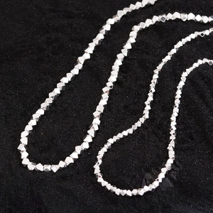 Minimalist Faceted Geometric Bead Necklace Silver Plated Copper Snake Chain Choker Jewelry For Women Daily Light Luxury