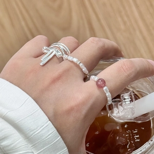 Balletcore Schleife Offener Ring Versilbert Kupfer Mehrschichtig Minimalistisch Verstellbarer Ring Für Damen Schmuck