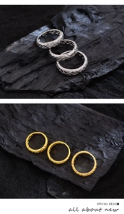 Makroaufnahme von S925 Sterling Silber Ringen mit Weizentextur und Zirkonia Einlage