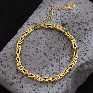 Bracelet byzantin en argent S925 doré vintage avec texture complexe d'écailles de dragon