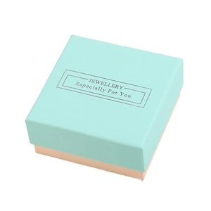 Elegant square jewelry gift box in Tiffany blue and beige with Especially For You text