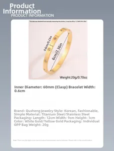 Dettaglio delle dimensioni con larghezza di 0,6 cm e diametro di 60 mm per il bracciale