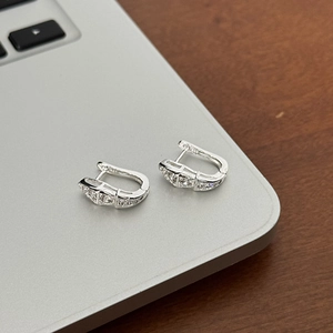 Luxurious S925 sterling silver snake earrings with pavé cubic zirconia gemstones