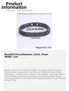 Detailed size specifications for the stainless steel watch strap bracelet with 22cm length