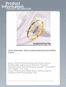Detaillierte Größentabelle für Titanstahl-Armband mit Zirkonia auf weißer Seide