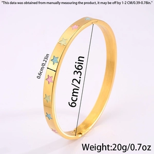 Spécifications de taille pour bracelet étoile plaqué or 18k avec 6cm de diamètre