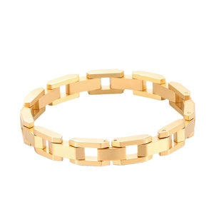 Bracelet chaîne géométrique pour hommes en acier inoxydable plaqué or au design industriel