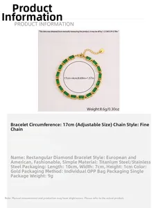 Detailed view of gold stainless steel bracelet showing 17cm length and 4cm extension chain