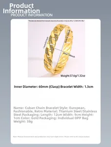 Detailansicht 13mm breites goldenes Panzerarmband mit griechischem Muster und 60mm Durchmesser