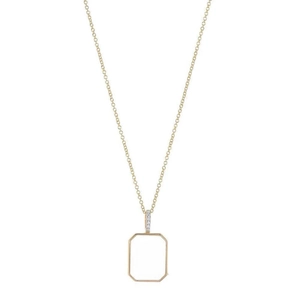 Collier médaillon vintage en or 18k avec pendentif en verre et design creux minimaliste