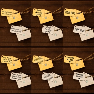 Roestvrij Staal Envelop Medaillon Halsketting Voor Vrouwen Mannen Liefde Bericht Hanger Goud Zilver Vergulde Mode Sieraden Cadeaus Voor Moeder