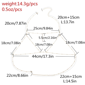 Diagramma di misurazione dettagliato della catena per il corpo oro con dimensioni in cm
