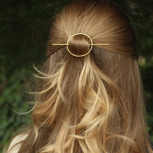 Minimalistische Geometrische Runde Hohle Legierung Haarstab Für Damen Elegante Gold Silber Metall Haarnadel Haargabel Schmuck