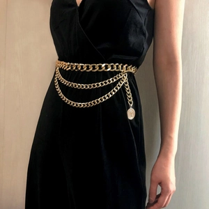 Vintage Mehrlagige Metall Taillenkette Für Damen Gold Silber Panzerkette Gürtel Mit Münzanhänger Retro Sexy Körperschmuck