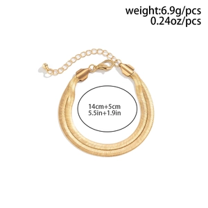 Detail showing gold snake chain bracelet dimensions with lobster clasp and extension