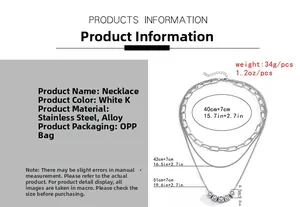 Especificaciones detalladas de tamaño para collar de tres capas de acero inoxidable