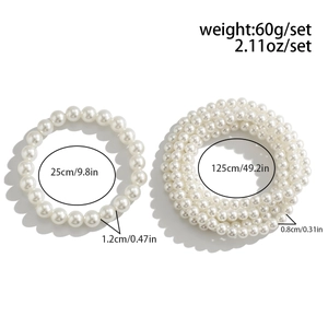 Spécifications détaillées de taille pour parure collier et bracelet en perles