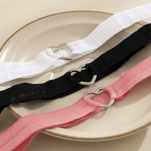Ensemble de chaînes de cuisse élastiques avec anneaux en cœur en blanc noir et rose