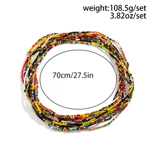 Detailansicht der 70 cm langen bunten Böhmischen Taillenkette aus Glasperlen mit 108,5g Gewicht