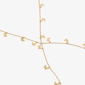 Sexy goldene Schmetterling Körperkette mit Kristallakzenten und sternförmigen Strass