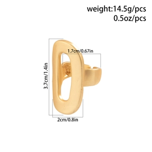 Detailed size and weight specs for the irregular gold-tone matte finish open ring
