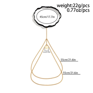 Detailed size specifications for the gold star charm leg chain with elastic thigh band