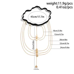 Detailed size guide for sexy butterfly tassel leg chain with elastic band and metal charms