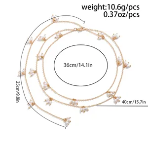 Guide des tailles pour collier de perles multicouche avec longueurs de 36cm, 25cm et 40cm