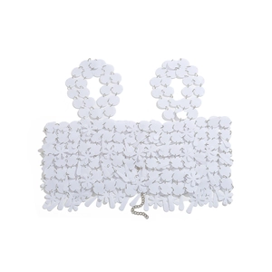 Top de cadena corporal con lentejuelas blancas en forma de flor y gota para fiestas