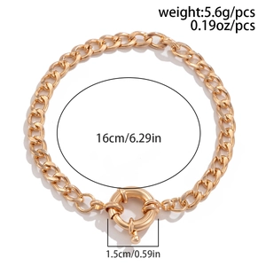 Detail of gold snake chain with a large spring clasp showing 16cm length and 5.6g weight