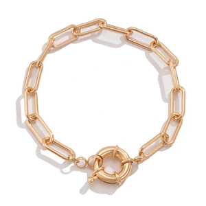 Chic gold-plated snake chain necklace with large spring ring clasp for women