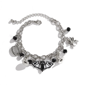 Collana di Halloween con ciondoli a pipistrello, ragno e cappelli da strega