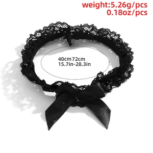 Chaîne de cuisse sexy en dentelle noire avec nœud et pendentif cœur croix gothique