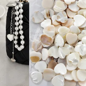 Natürlicher Muschelanhänger in Herzform für DIY-Schmuck und Taschenanhänger Dekoration