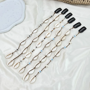 Lot de 6 barrettes bohèmes avec coquillages et perles pour coiffures de plage d'été