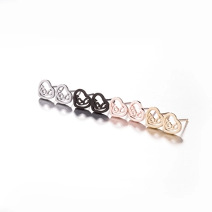 Minimalist stainless steel heart love stud earrings in gold silver black rose gold
