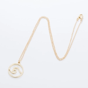 Gouden golf hanger ketting van roestvrij staal met fijne schakelketting en karabijnsluiting