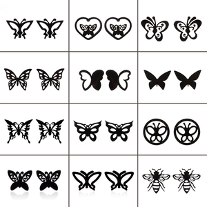 Pendientes de Botón de Acero Inoxidable Mariposa Abeja Mujer Insecto Corazón Oro Plata Oro Rosa Negro Joyería Regalo