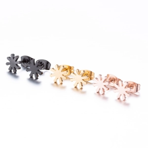 Ensemble de boucles d'oreilles étoiles en acier inoxydable noir, doré et or rose brillant